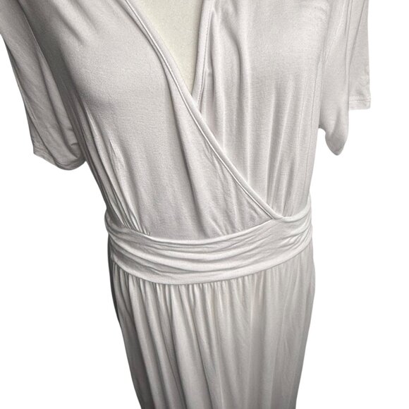 LILBETTER Women's Summer Short Sleeves Dress Wrap Waist Maxi Dresses with Pocket - Picture 5 of 15